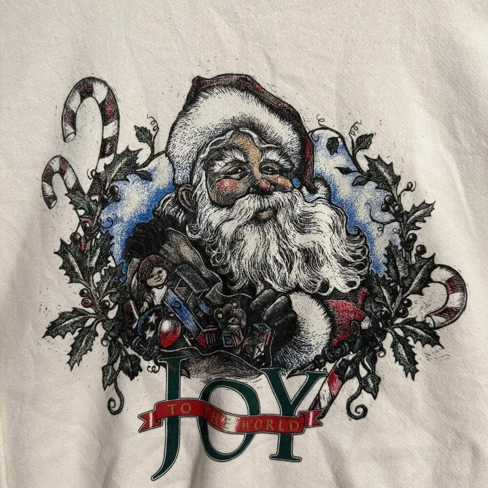 Vintage Snowshoe Santa Claus Graphic Sweatshirt Men’s - Picture 2 of 6